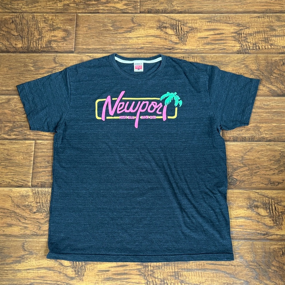 HOMAGE Dark Heather Grey Tee with Newport Music Hall Logo